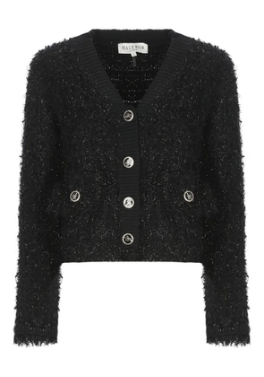 Hale Bob logo-detail bouclé-fabric cardigan - Black