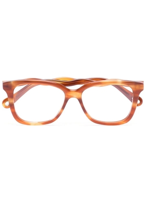 Chloé Eyewear wavy arms rectangle-frame glasses - Orange