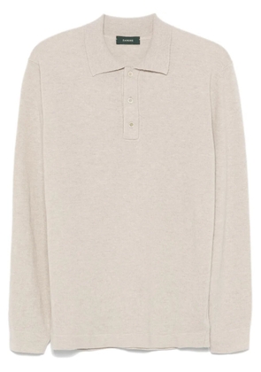 Zanone marl-knit polo shirt - Neutrals