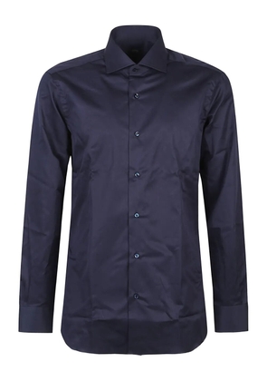 Barba long-sleeved cotton shirt - Blue