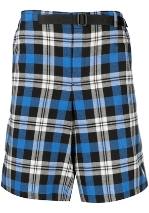COUNTY OF MILAN check-pattern belted shorts - Blue