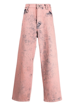 Études Studio District Overdyed mid-rise wide-leg jeans - Pink