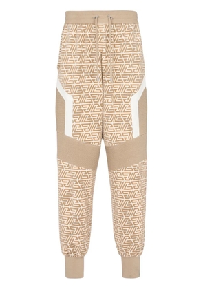 Balmain monogram panelled joggers - Neutrals