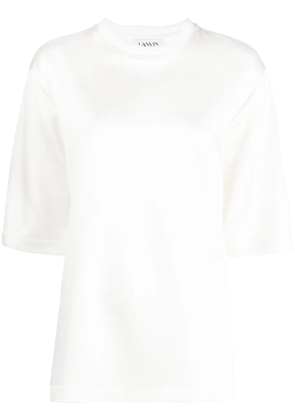 Lanvin embroidered-logo satin T-shirt - White