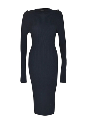 DONDUP ribbed buttoned-cuff dress - Black