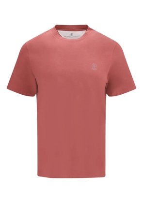 Brunello Cucinelli logo-detail T-shirt - Red