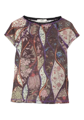 SIEDRES floral-pattern mesh top - MULTI
