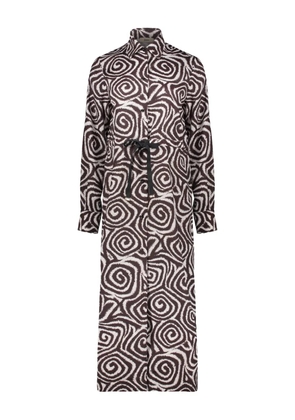 Herno high-collar belted dress - Brown