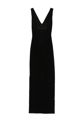 Elisabetta Franchi open-knit maxi dress - Black