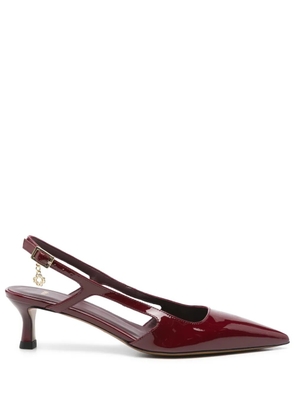 Maje 60mm patent-leather slingback pumps - Red
