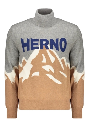 Herno mountain-design high-neck sweater - Grey
