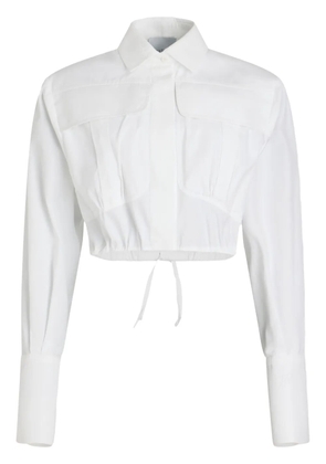 Patou cropped poplin safari shirt - White