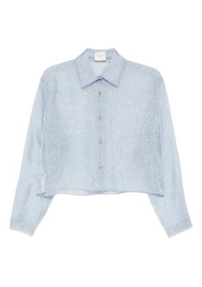Alysi speckled cropped shirt - Blue