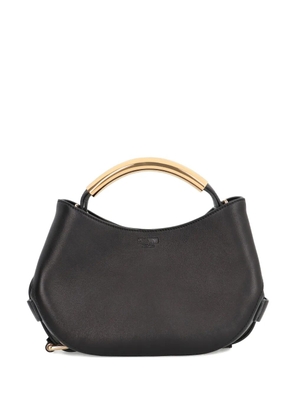 Moschino curved-handle leather tote bag - Black