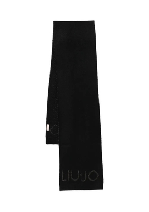 LIU JO metallic-logo scarf - Black