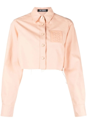 Raf Simons logo-patch cropped jacket - Pink