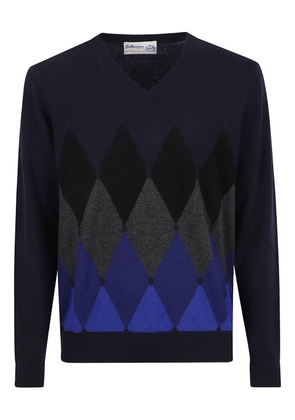 Ballantyne argyle-pattern V-neck sweater - Blue