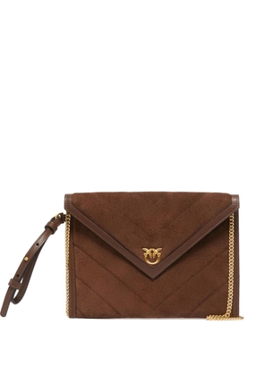 PINKO quilted suede clutch bag - Brown