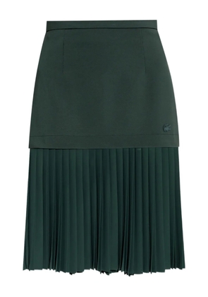 Lacoste logo-patch pleated skirt - Green