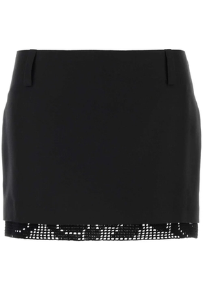 Magda Butrym crochet-trimmed silk mini skirt - Black