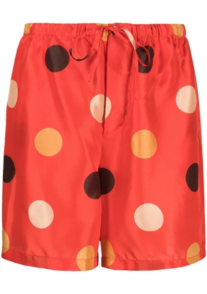 ASPESI polka-dot drawstring shorts - Red