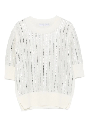 Ermanno Scervino sequin-embellished short-sleeve T-shirt - White