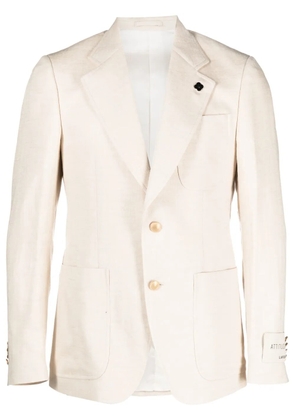 Lardini single-breasted cotton-blend blazer - Neutrals