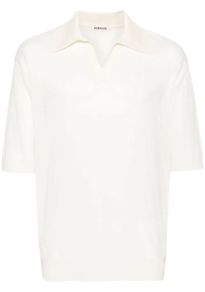 Auralee mélange wool-blend polo shirt - Neutrals
