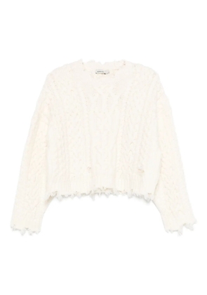 Simkhai Felix cable-knit frayed knitwear - White