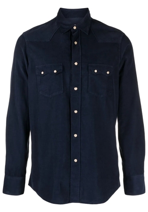 Lardini longsleeved corduroy cotton shirt - Blue