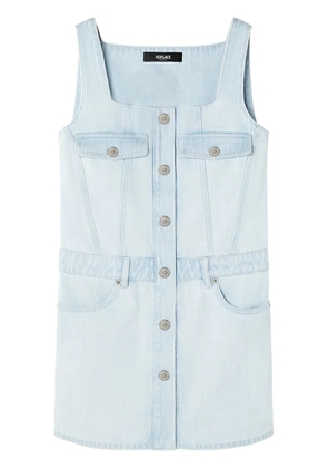 Versace Medusa-buttons denim minidress - Blue