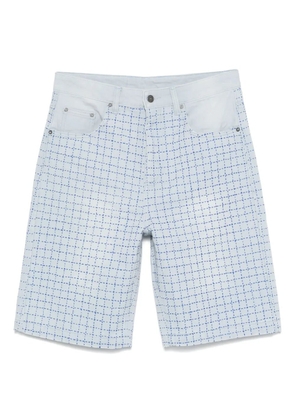 Glass Cypress decorative-stitching denim shorts - Blue