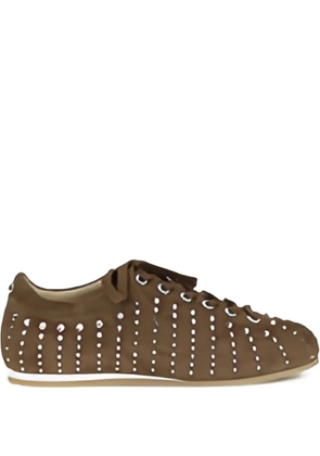 MACH & MACH crystal-embellished suede sneakers - Brown