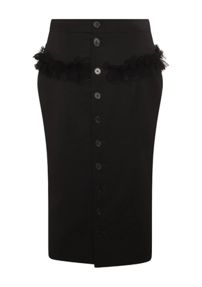 Alexander McQueen button-front ruffled skirt - Black