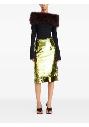 16Arlington Canter feather long-sleeve top - Black