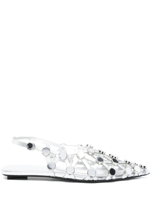 The Attico Grid ballet flats - Silver