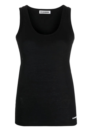 Jil Sander logo-print cotton tank top - Black