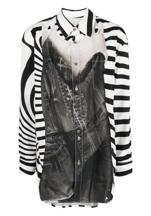 JNBY graphic-print panelled shirt - Black