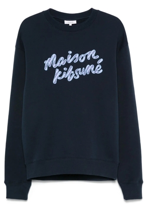 Maison Kitsuné logo-embroidered sweatshirt - Blue