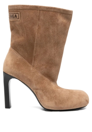 Balenciaga 105mm Fargo logo-patch heel boots - Brown