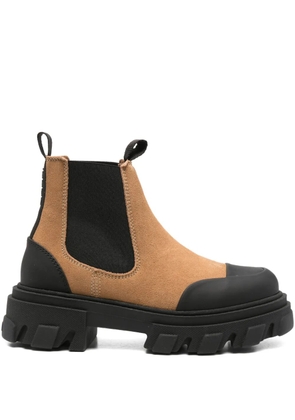 GANNI lug-sole chelsea boots - Brown
