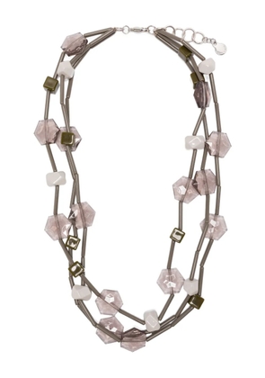 Emporio Armani multistrand stone necklace - Grey