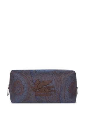 ETRO medium paisley-print Pegaso-motif wash bag - Blue