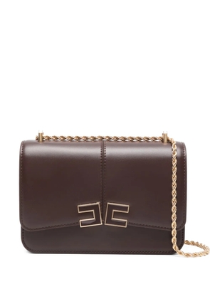 Elisabetta Franchi logo chain mini bag - Brown