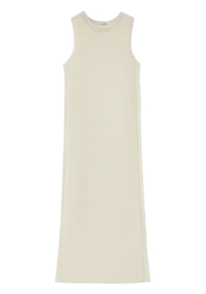 Jil Sander semi-sheer knit long dress - White