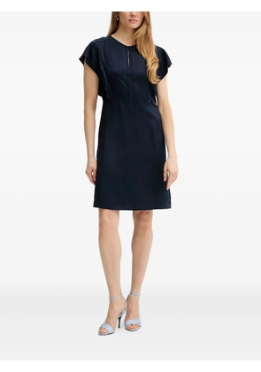 BOSS flutter-sleeve keyhole midi dress - Blue