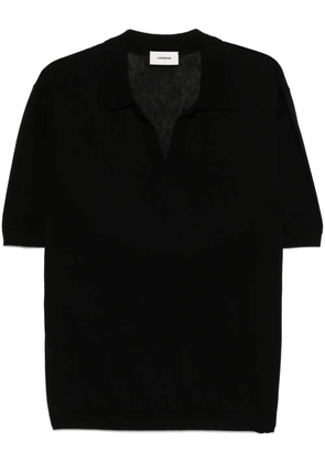 A Paper Kid fine-knit polo shirt - Black