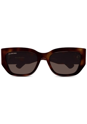 Balenciaga Eyewear logo-plaque sunglasses - Brown