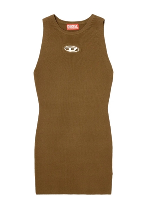 Diesel M-Caddix metallic-logo ribbed dress - Brown