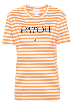 Patou logo-print striped T-shirt - Orange